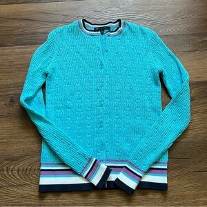 Brooks Brothers Blue Knit Button Down Cardigan Sweater